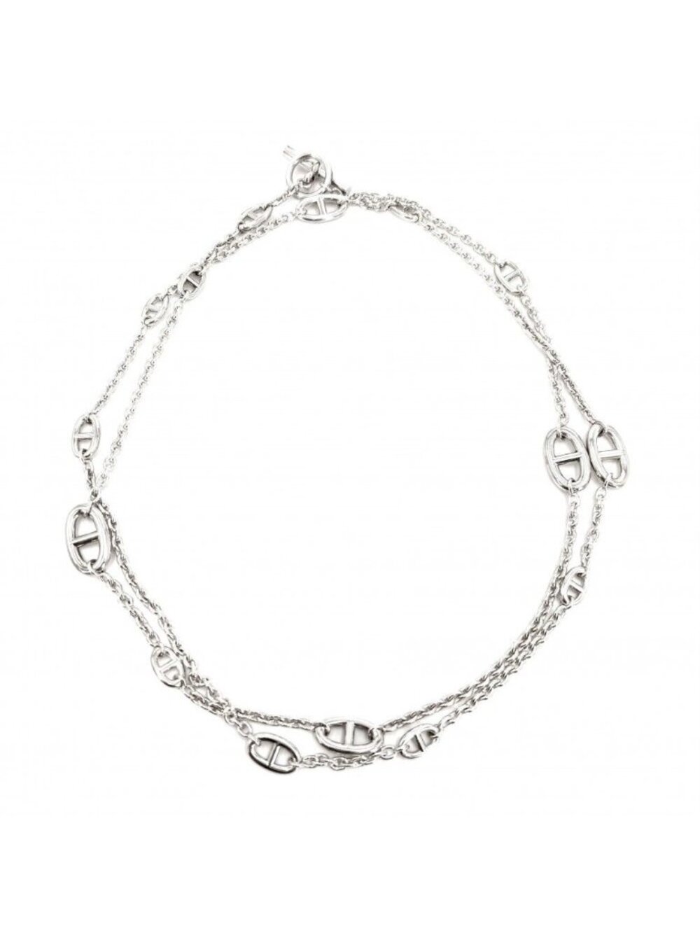 Hermes Necklace Farandole Long Chaine D'ancre 925 Sterling Silver